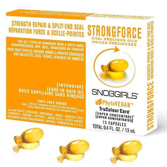 Snobgirls STRONGFORCE Vegan Hair Oil for Strength Repair & Split-End Seal 0.44 oz